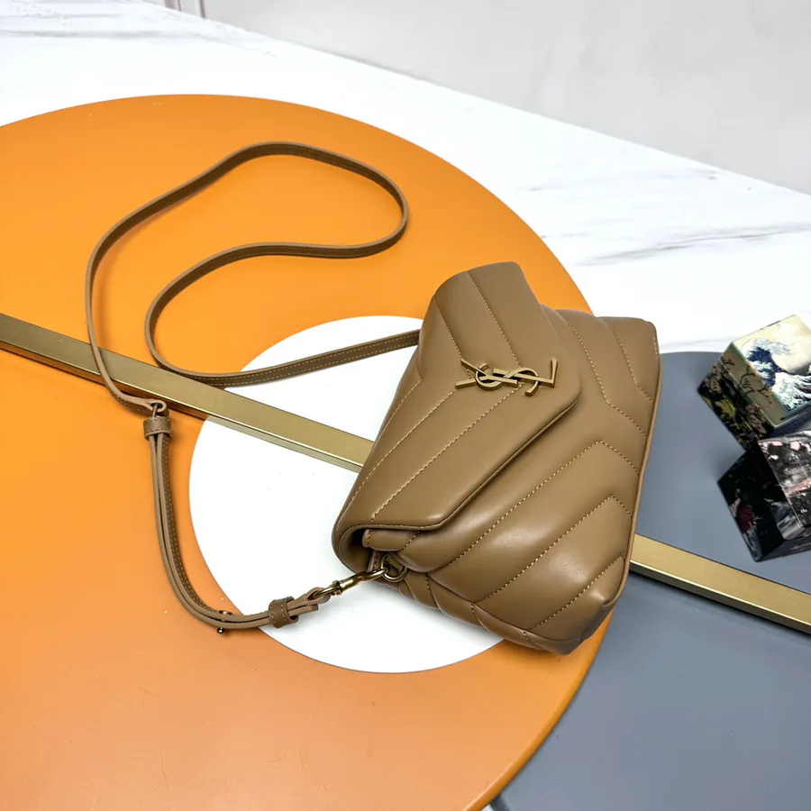 Caramel Gold Buckle LouLou Mini Crossbody Bag