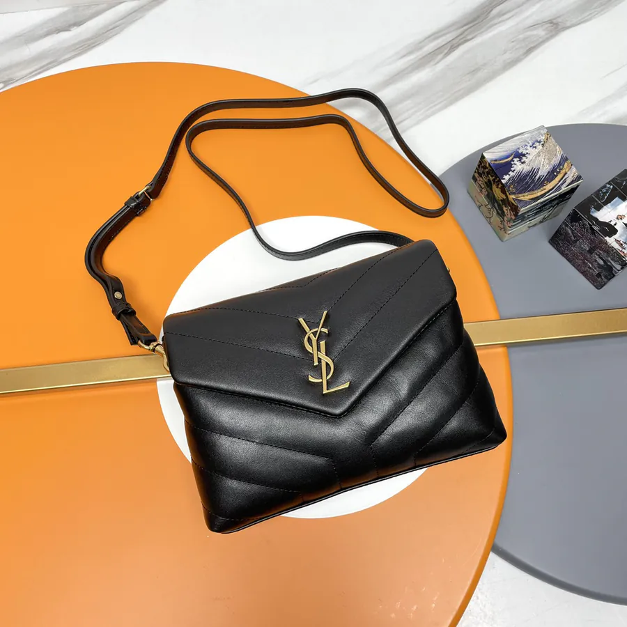 Black Gold Zip LouLou Mini Crossbody Bag