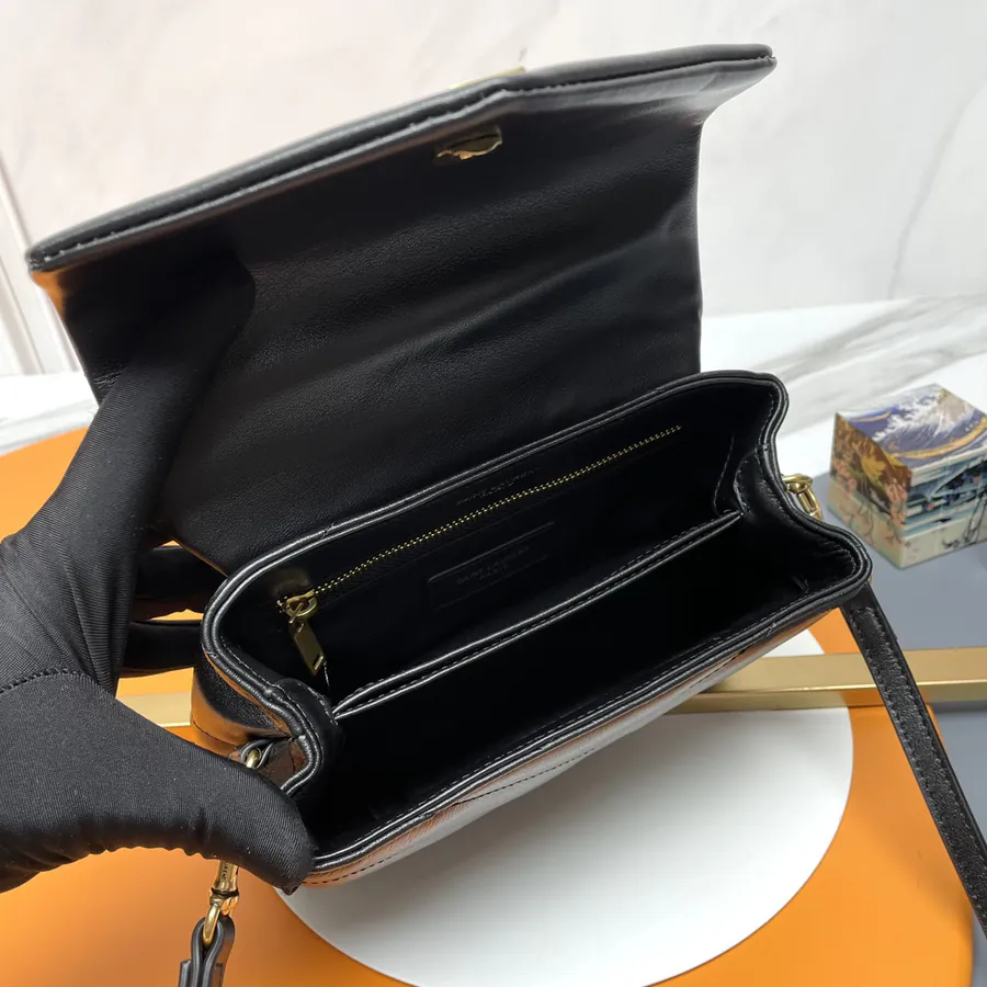 Black Gold Zip LouLou Mini Crossbody Bag
