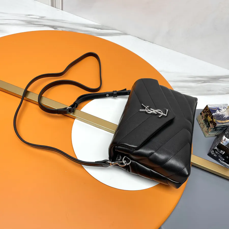 Black Silver Trimmed LouLou Mini Crossbody Bag