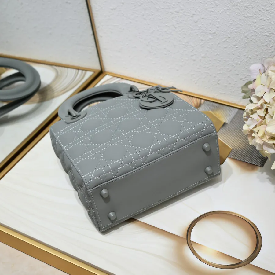 Di0r Ultra Matte Calfskin Tote with Chain Handles