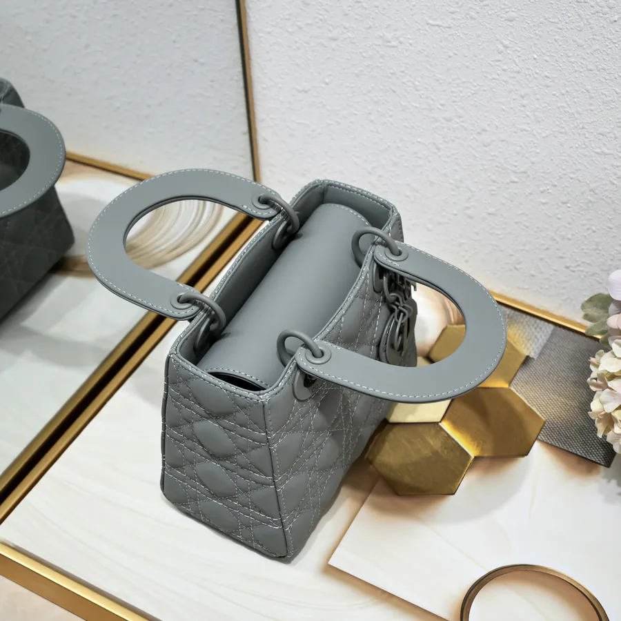 Di0r Ultra Matte Calfskin Tote with Chain Handles