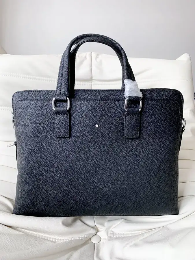 Montblanc Men's Leather Briefcase Professional Handbag