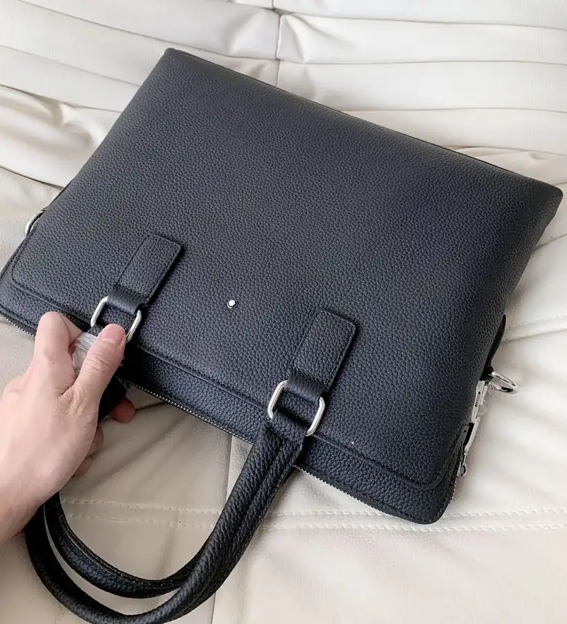 Montblanc Men's Leather Briefcase Professional Handbag