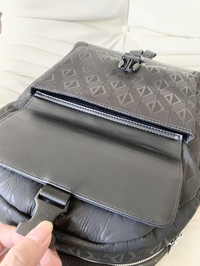 Men's EXPLORER Series Canvas Double Shoulder Bag with Calfskin Trim