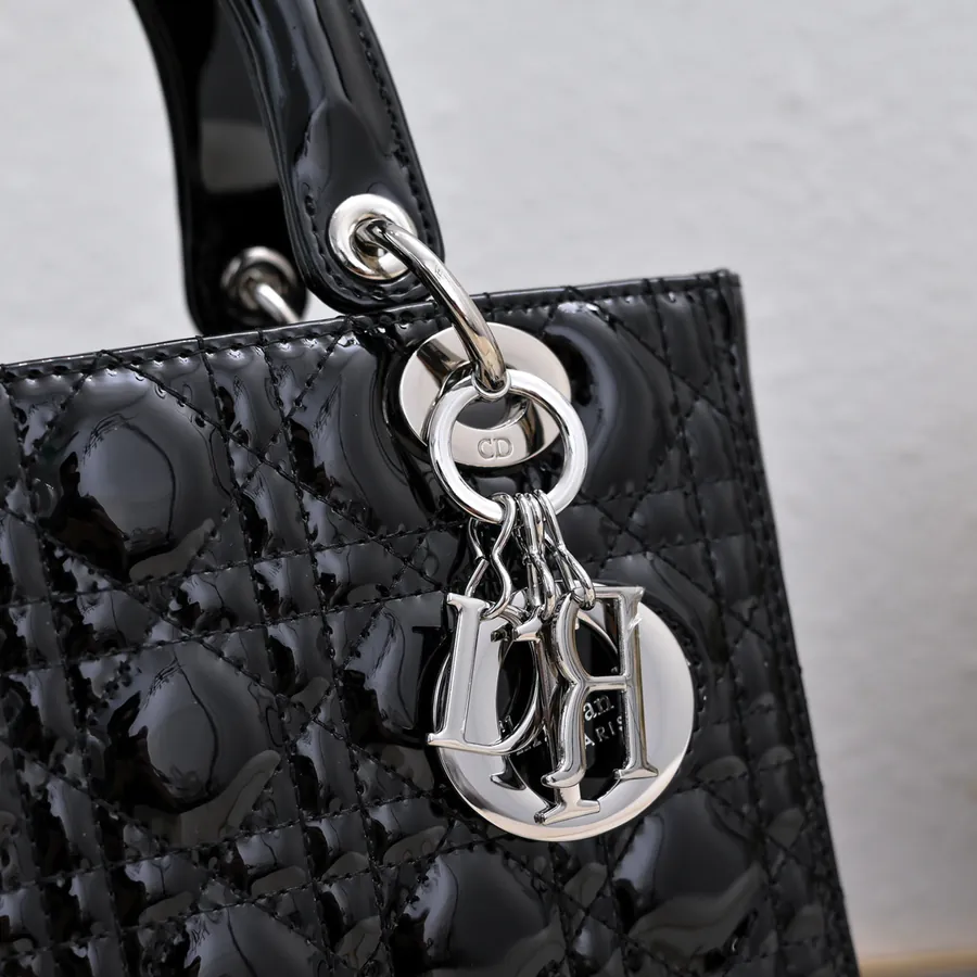 My Lady Five Compartment Glossy Calfskin Handbag