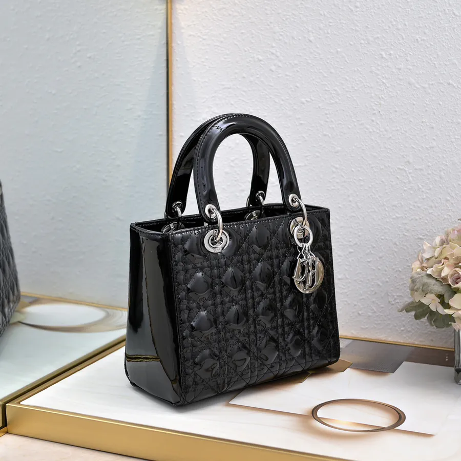 My Lady Five Compartment Glossy Calfskin Handbag