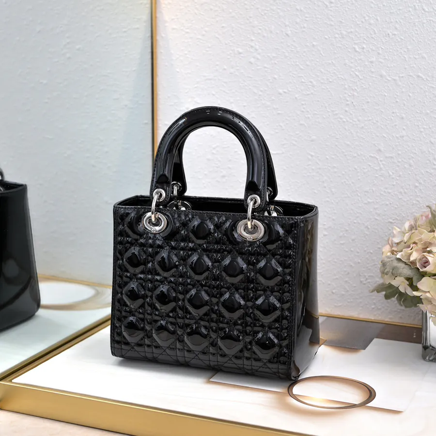 My Lady Five Compartment Glossy Calfskin Handbag