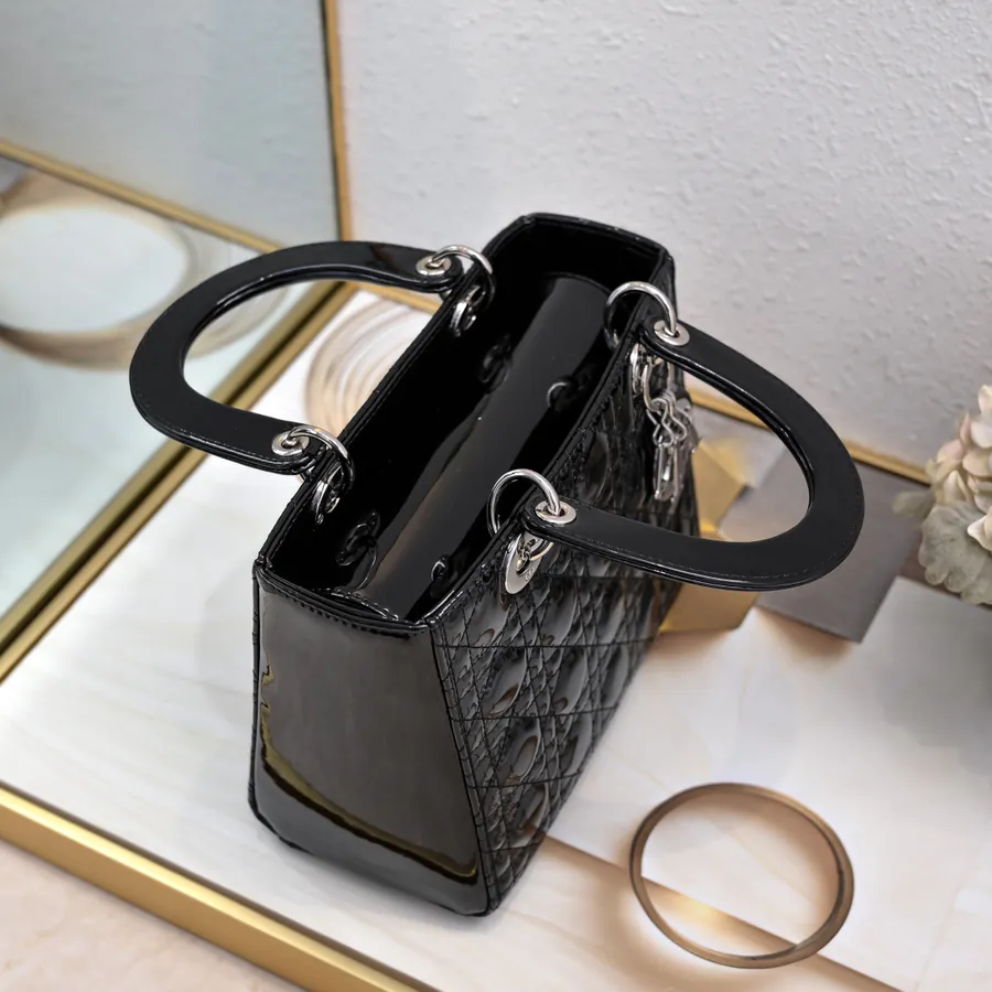 My Lady Five Compartment Glossy Calfskin Handbag