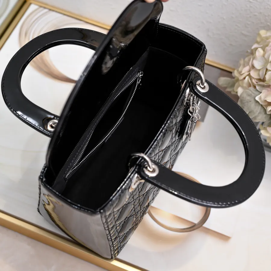 My Lady Five Compartment Glossy Calfskin Handbag