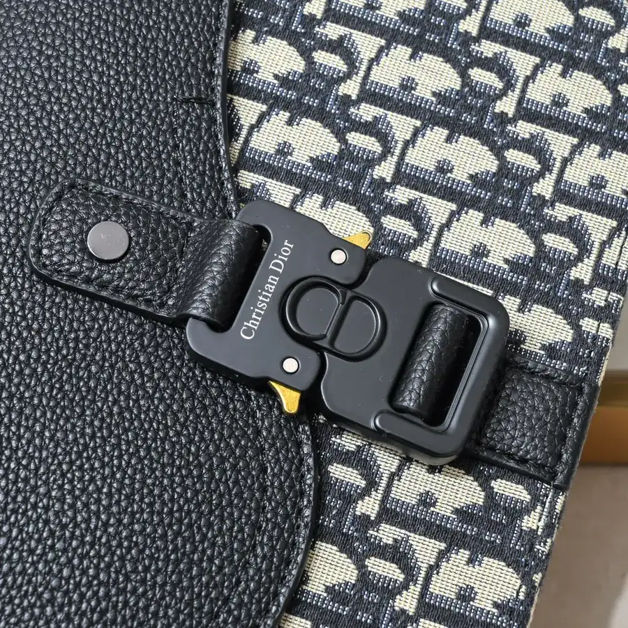 Mini Saddle Messenger Bag in Black Grained Calfskin