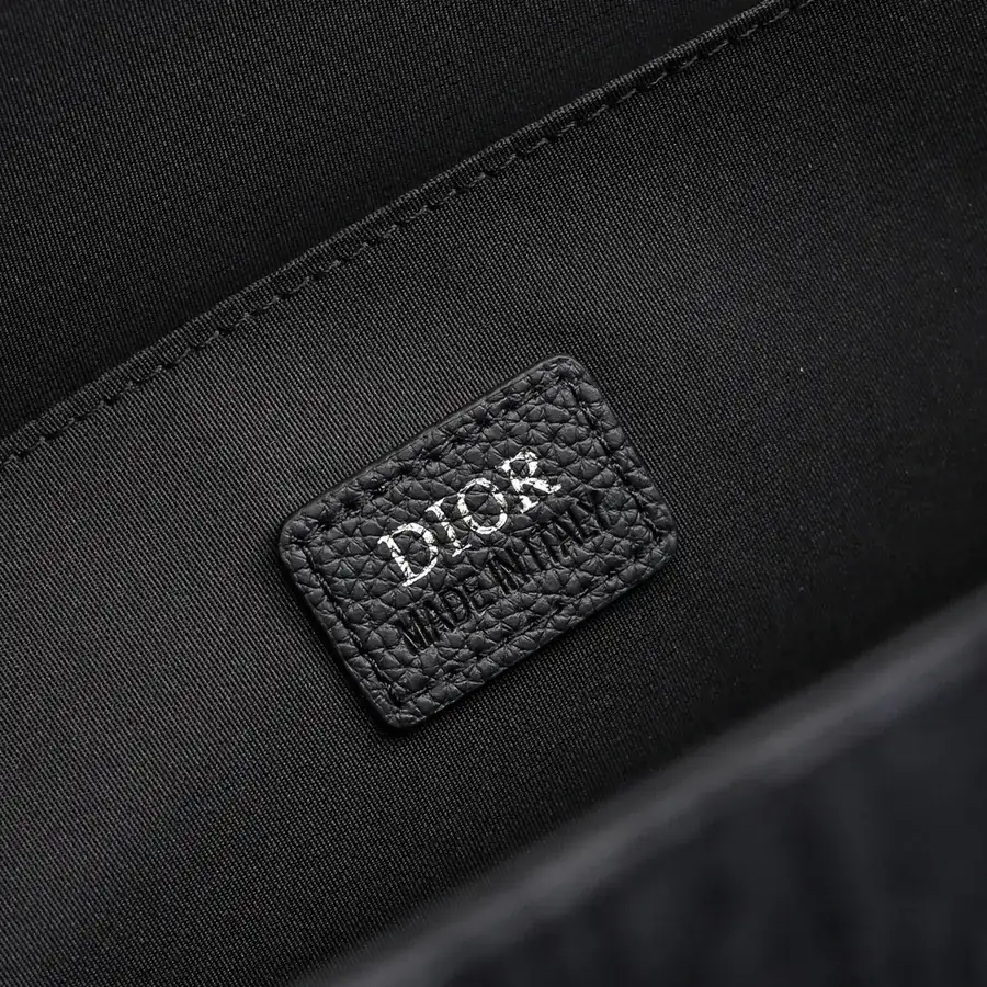 Dior Oblique Print Handbag with Grained Calfskin Details