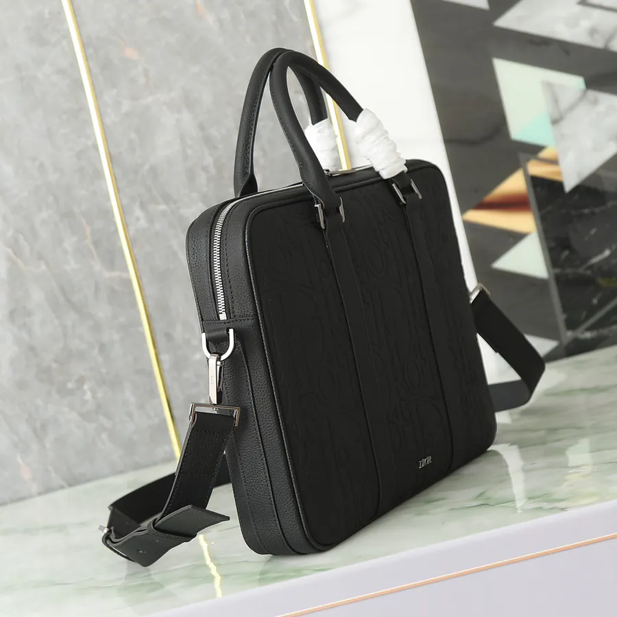 Dior Gravity Print Leather Tote with Grained Calfskin