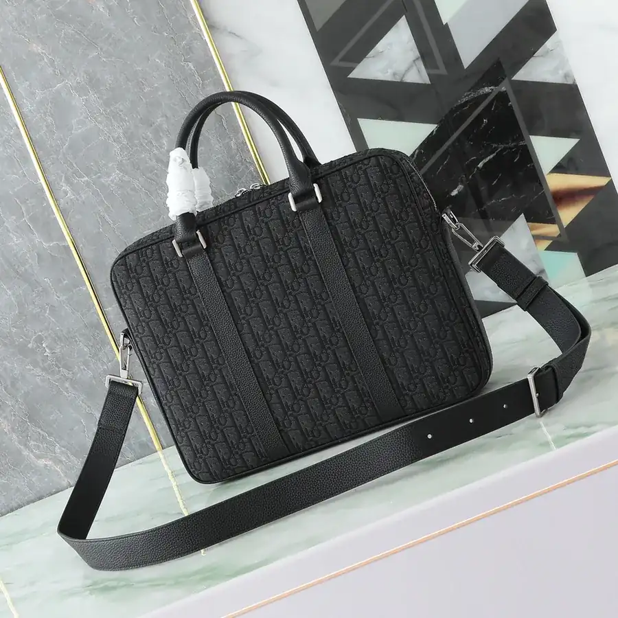 Dior Classic Briefcase with Oblique Print and Leather Details