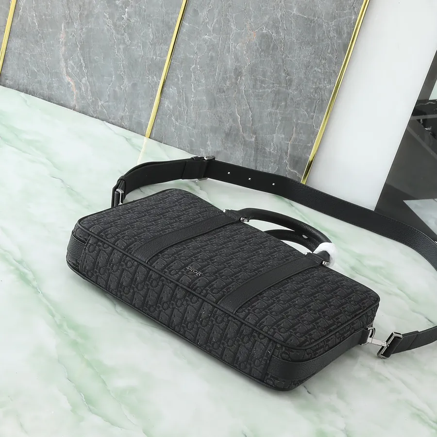 Dior Classic Briefcase with Oblique Print and Leather Details