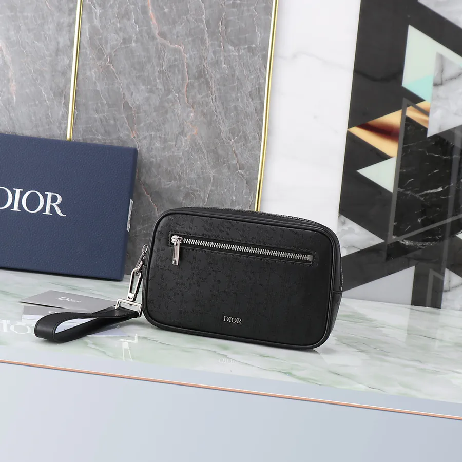 Dior Oblique Galaxy Print Leather Washbag