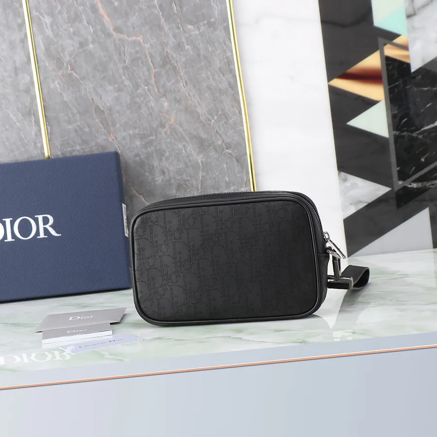 Dior Oblique Galaxy Print Leather Washbag