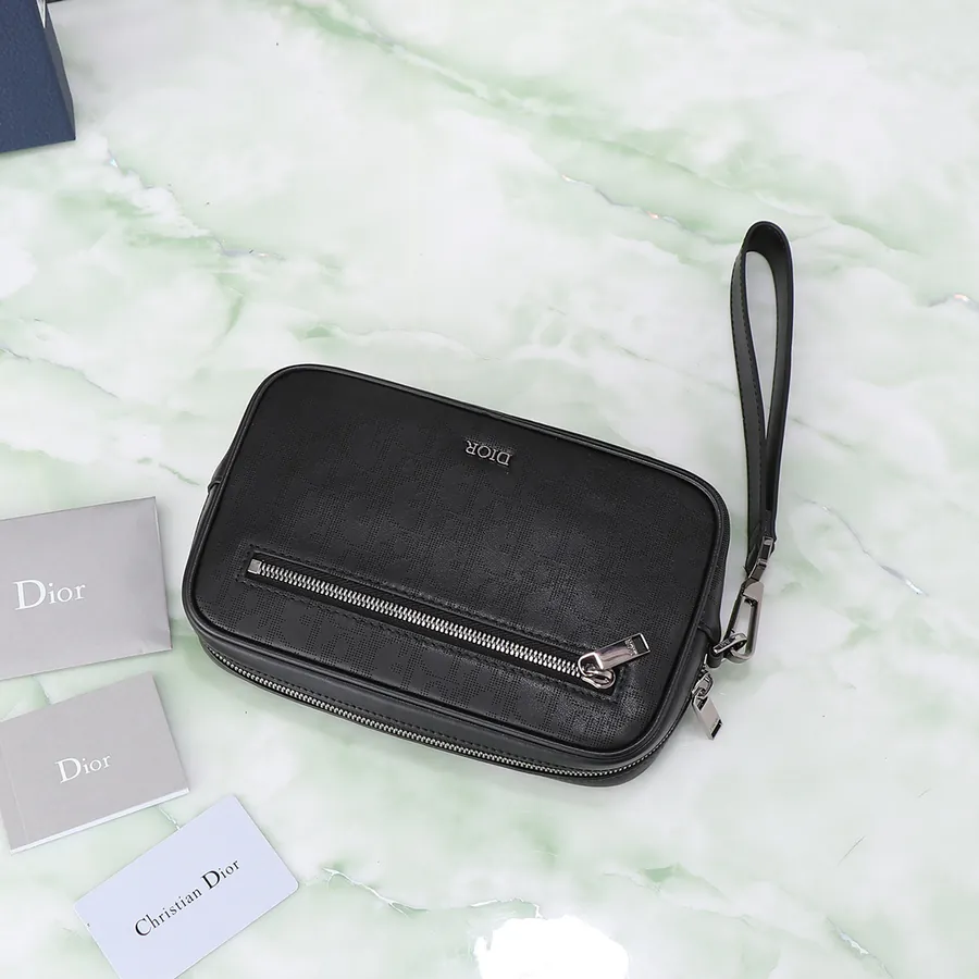 Dior Oblique Galaxy Print Leather Washbag