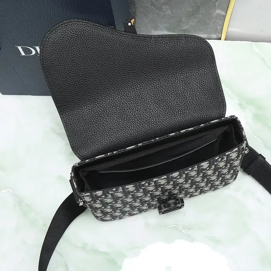 DIOR Bucket Bag in Black with Grained Calfskin