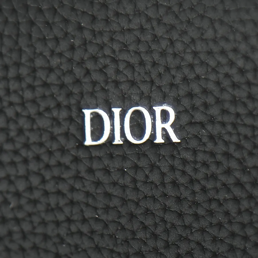 Christian Dio Mini Crossbody in Black Grained Calfskin