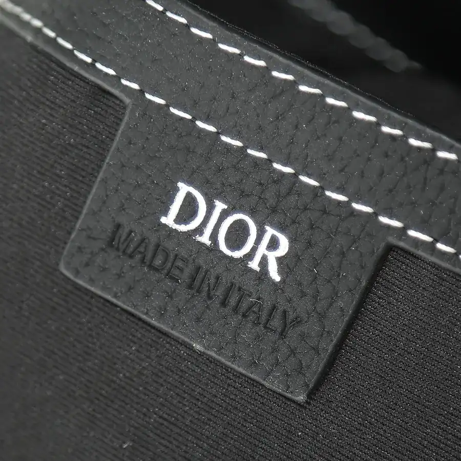 Christian Dio Mini Crossbody in Black Grained Calfskin