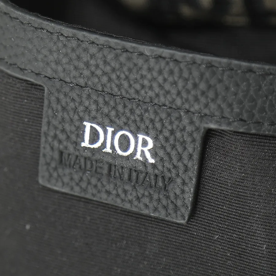 Dio Oblique Mini Backpack in Black Grained Calfskin