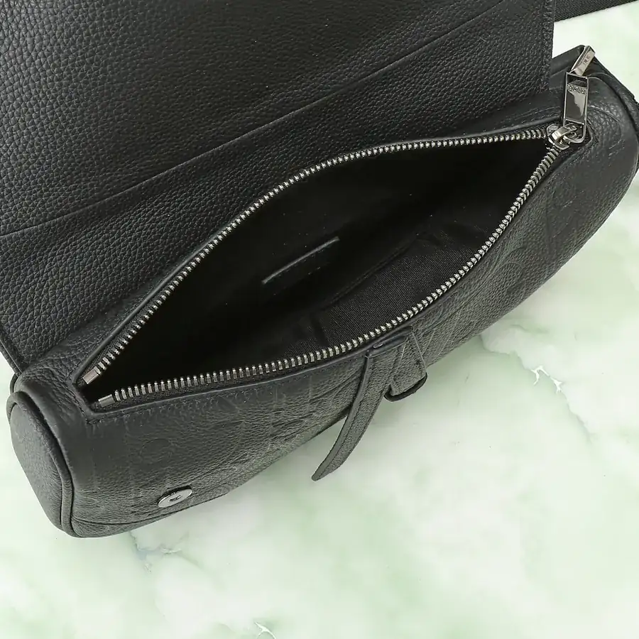 Gravity Print Satchel in Grained Calfskin and Leather