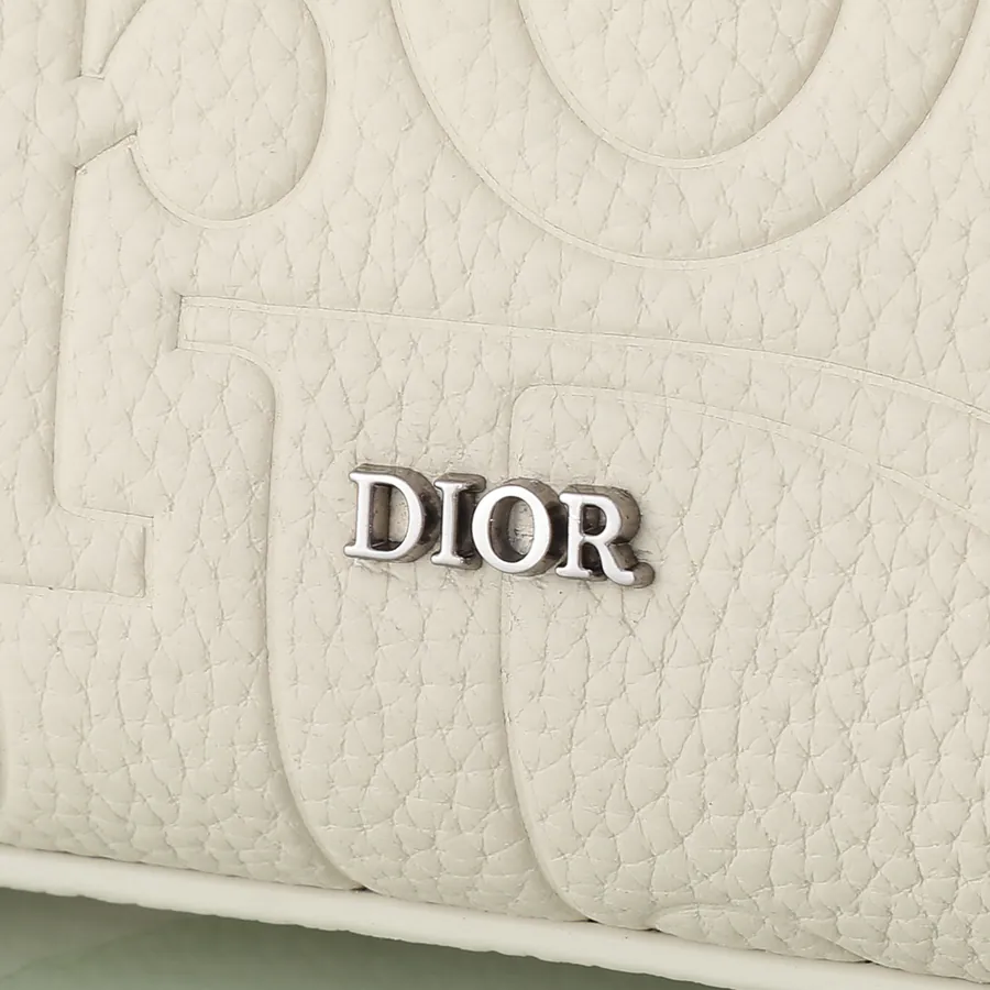 Dior A5 Triangle Tote in Beige Grained Calfskin