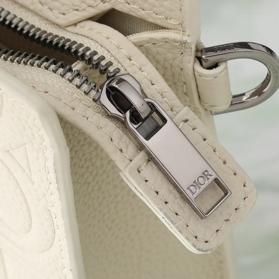 Dior A5 Triangle Tote in Beige Grained Calfskin