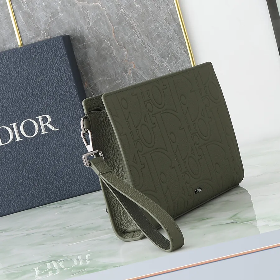 Dior A5 Triangle Tote in Khaki