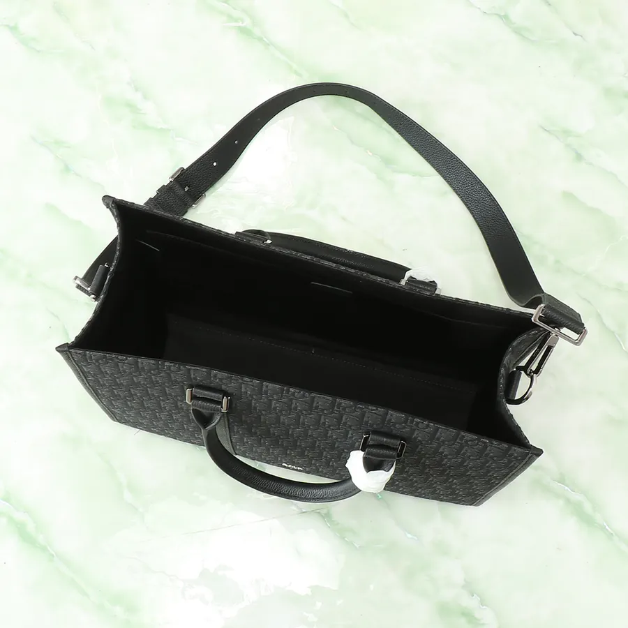 East West Handbag with Dior Logo and Grained Calfskin Details