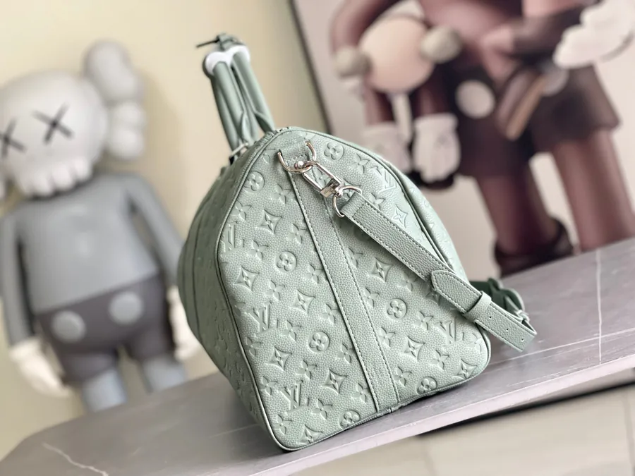 Louis Vuitton Classic Keepall Travel Bag with Monogram Shadow Leather