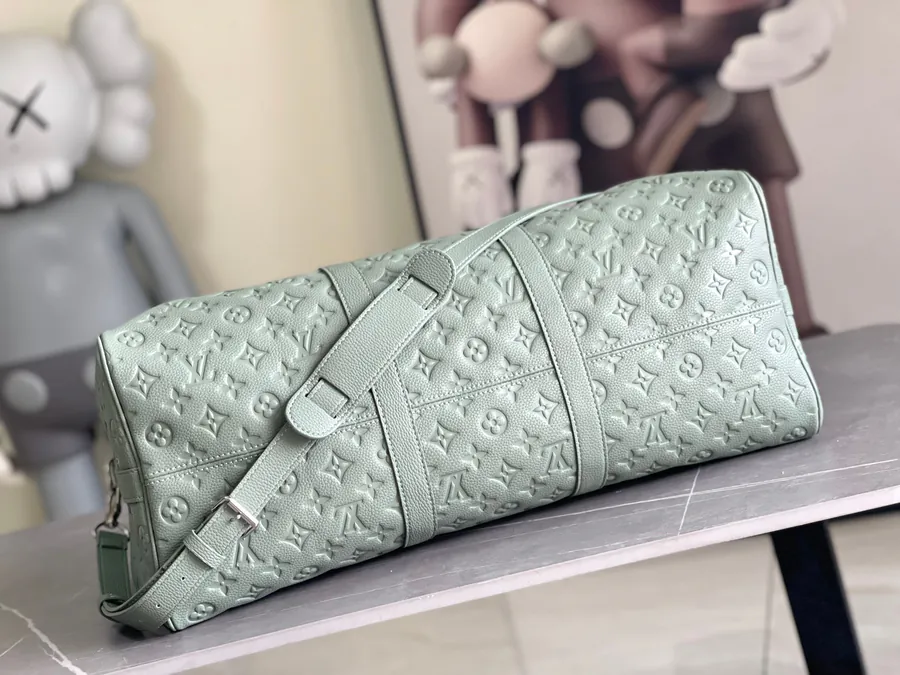 Louis Vuitton Classic Keepall Travel Bag with Monogram Shadow Leather