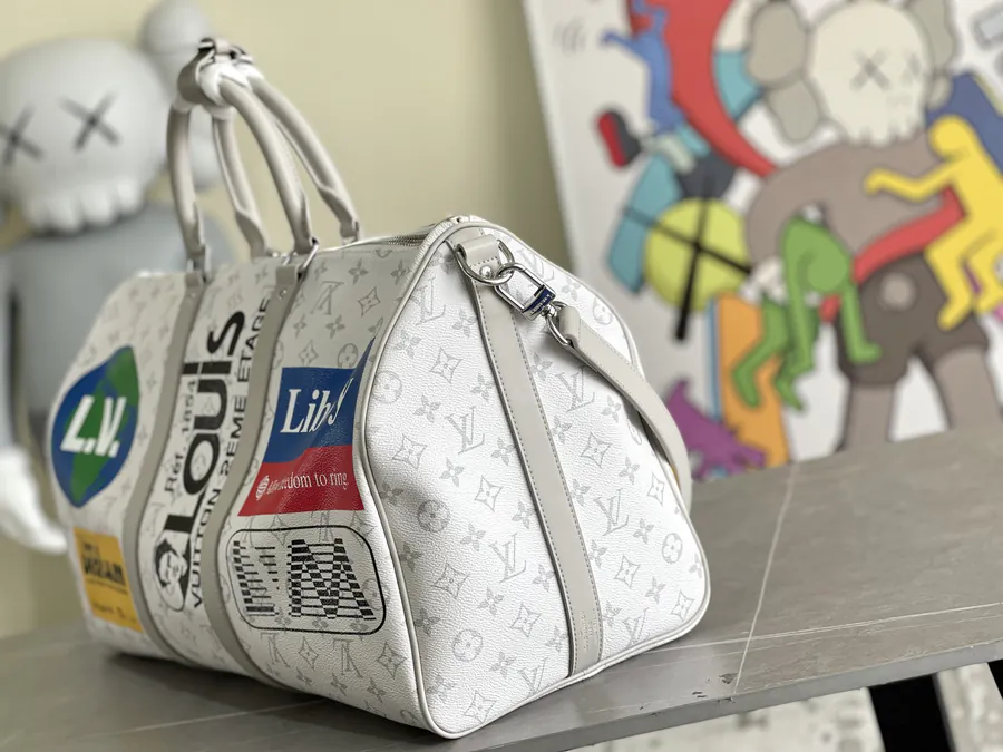 Chanel Keepall 50 Travel Bag with Strap Men's Fashion Show Key Fabric