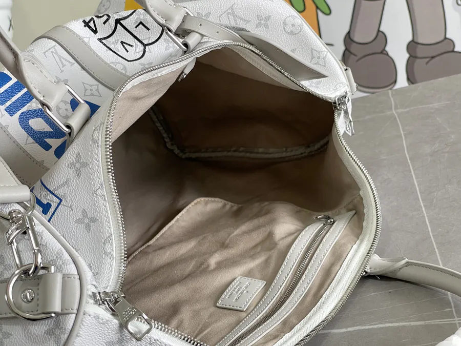 Chanel Keepall 50 Travel Bag with Strap Men's Fashion Show Key Fabric