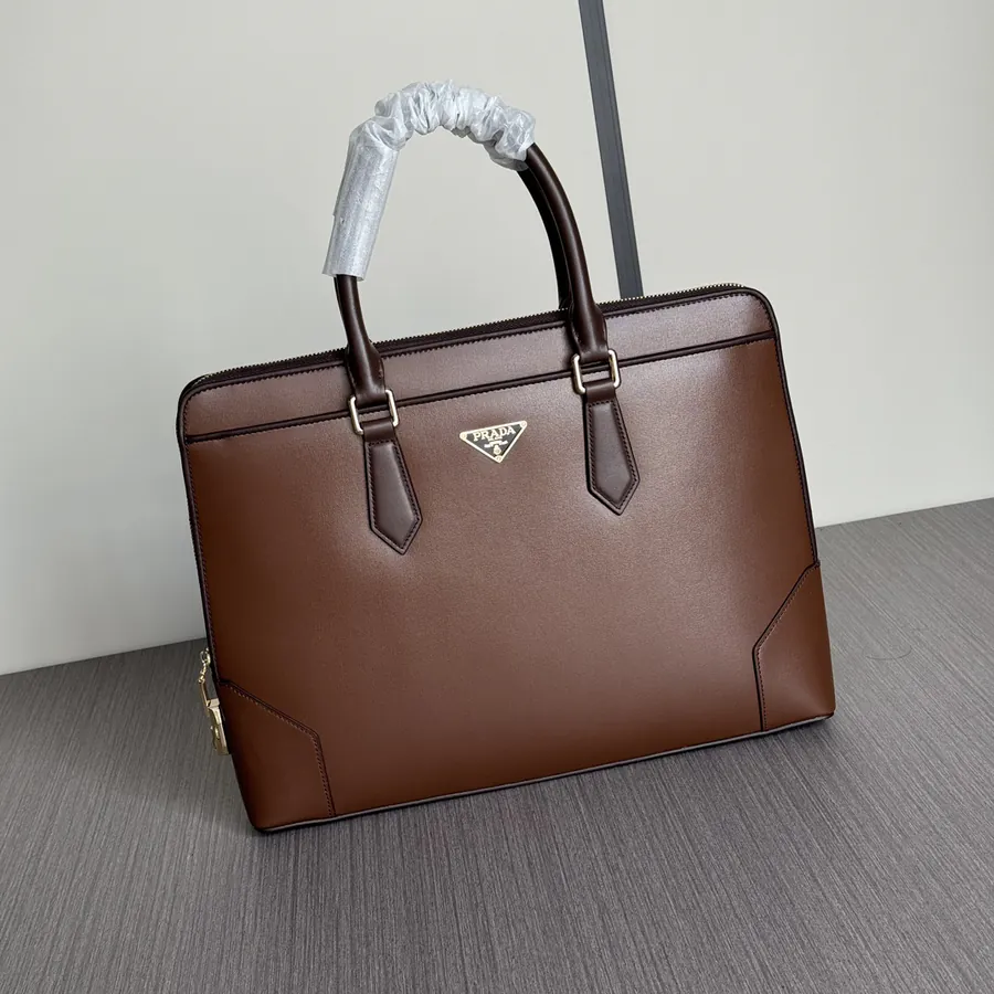 Prada Premium Grained Calfskin Briefcase