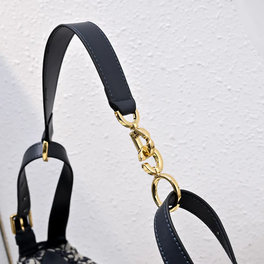 D Journey Bucket Bag in Blue Oblique Print
