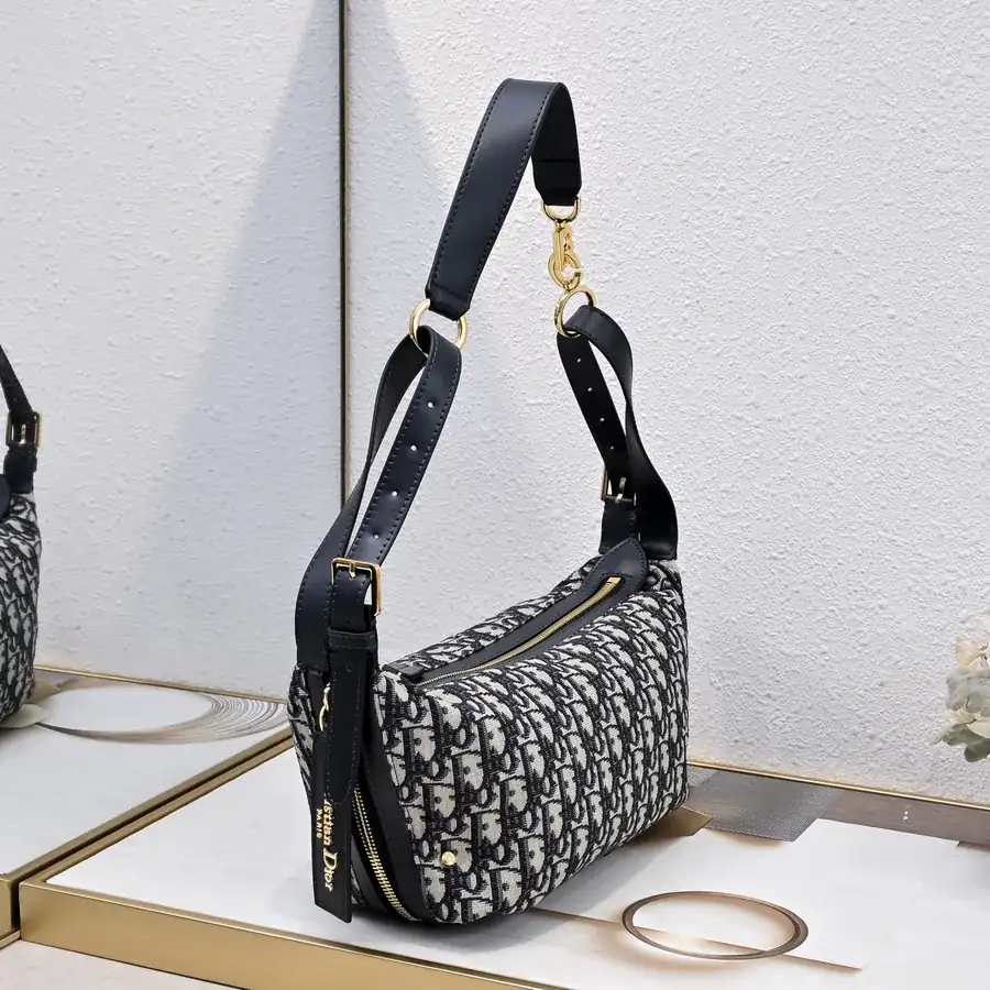 Mini D Journey Handbag with Blue Oblique Print