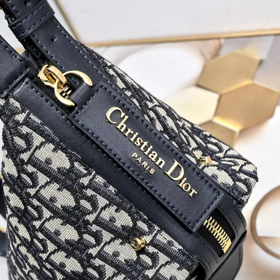 Mini D Journey Handbag with Blue Oblique Print