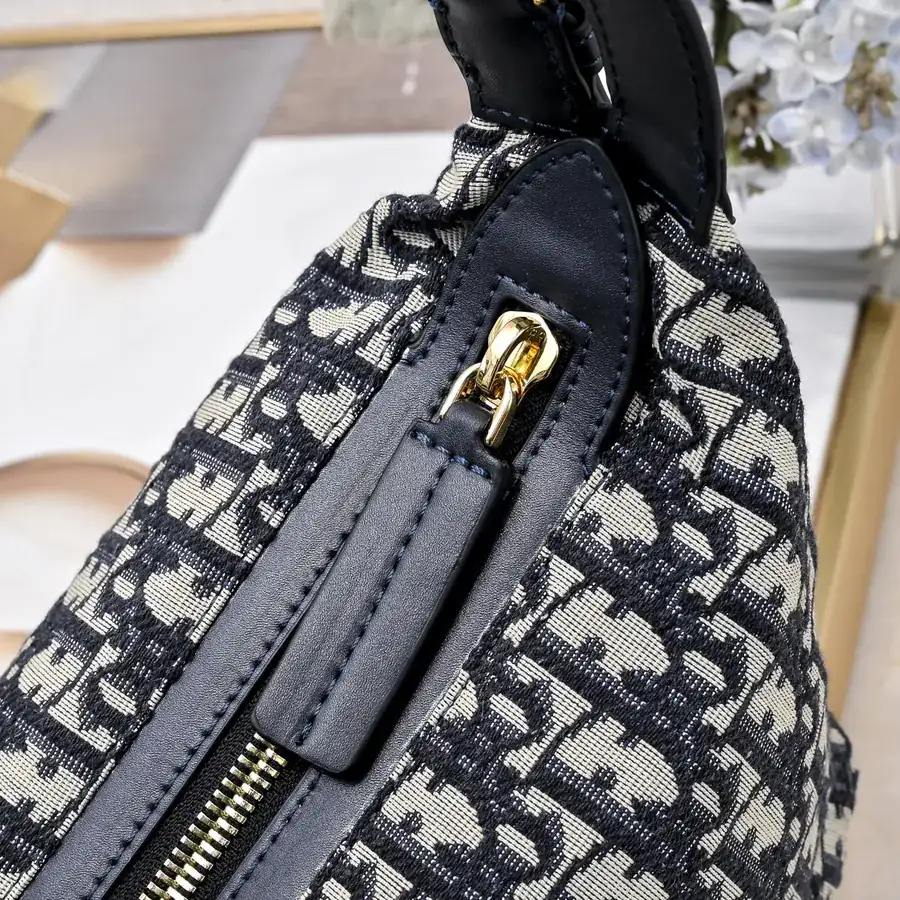 Mini D Journey Handbag with Blue Oblique Print
