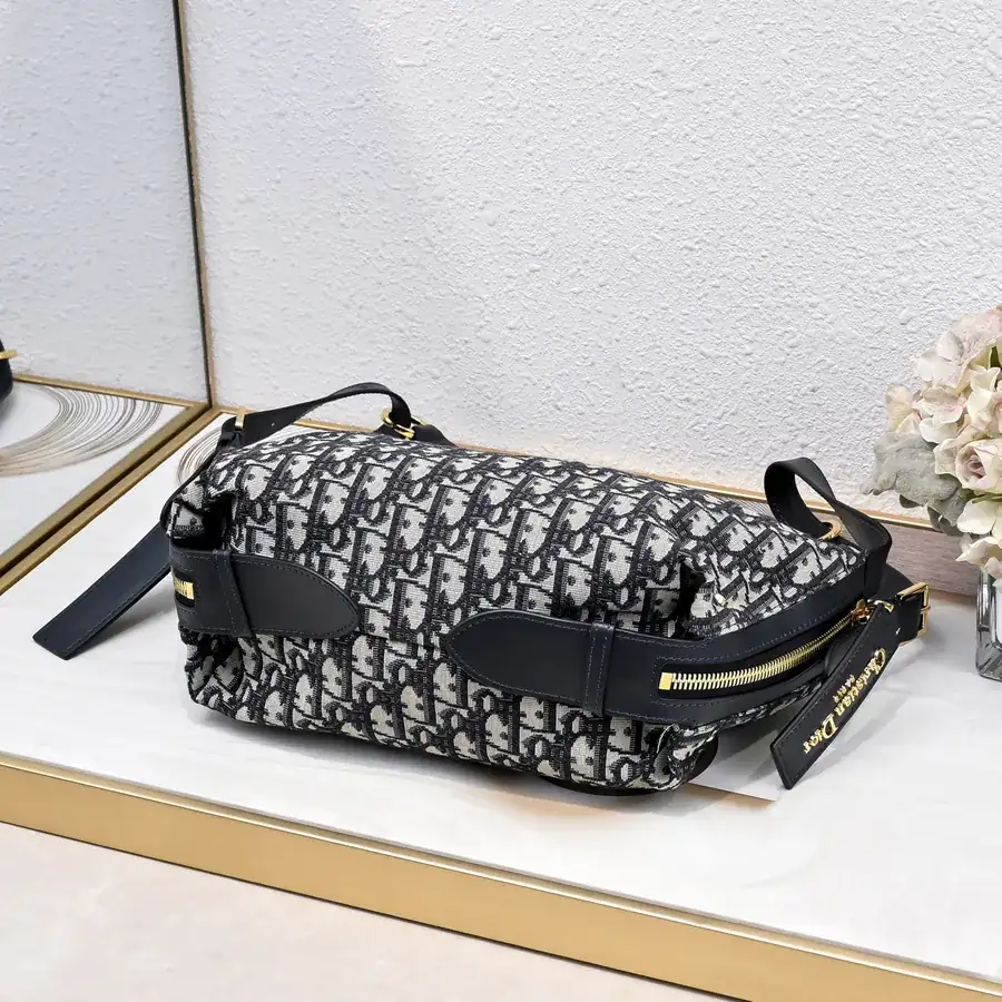 Mini D Journey Handbag with Blue Oblique Print