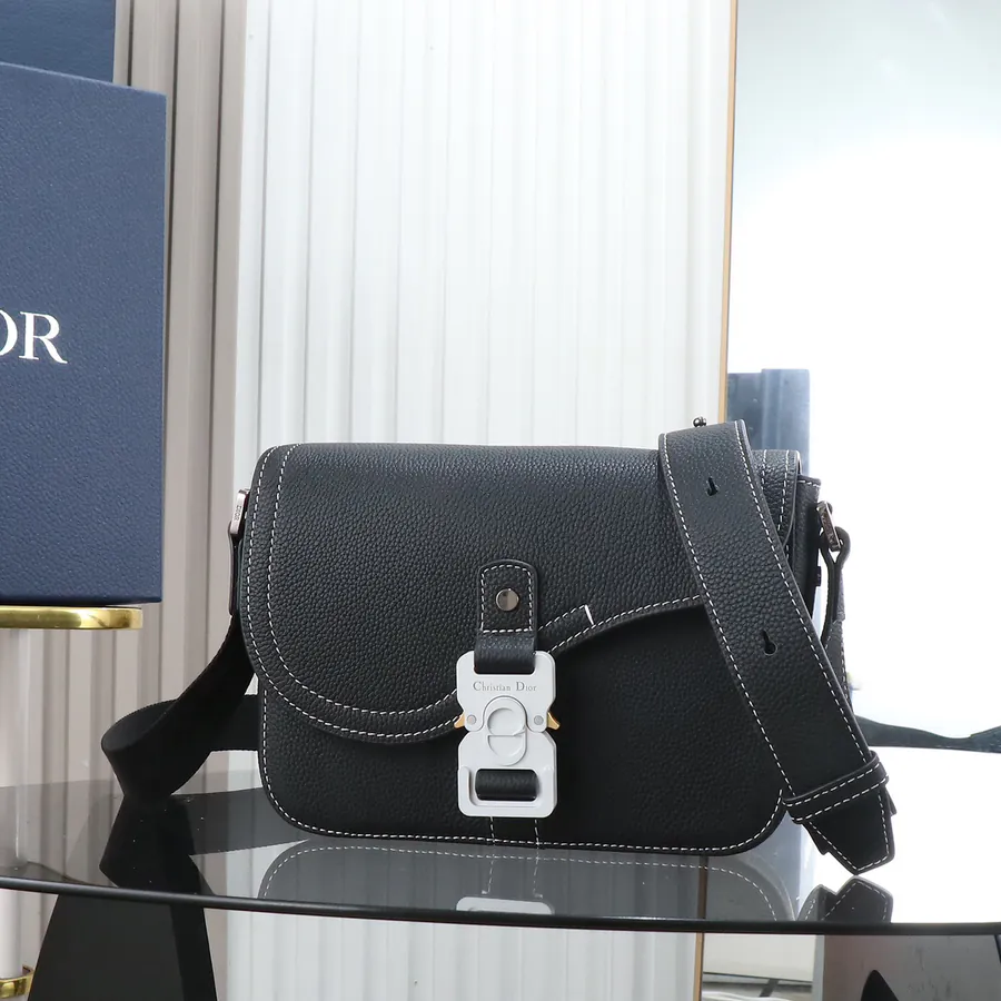 Cistian Logo Grained Calfskin Satchel Briefcase