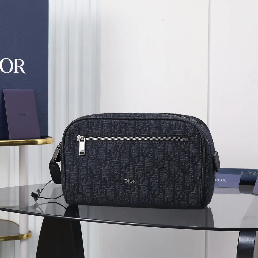 Dior Travel Bag with Oblique Print and Grained Calfskin Trim