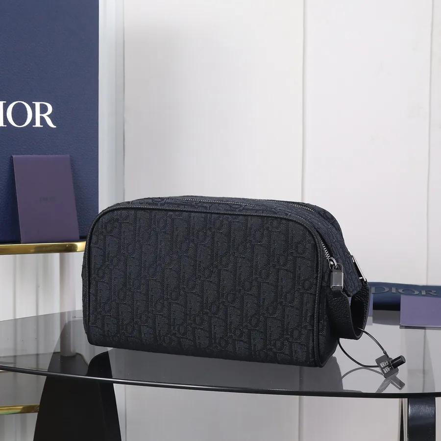 Dior Travel Bag with Oblique Print and Grained Calfskin Trim