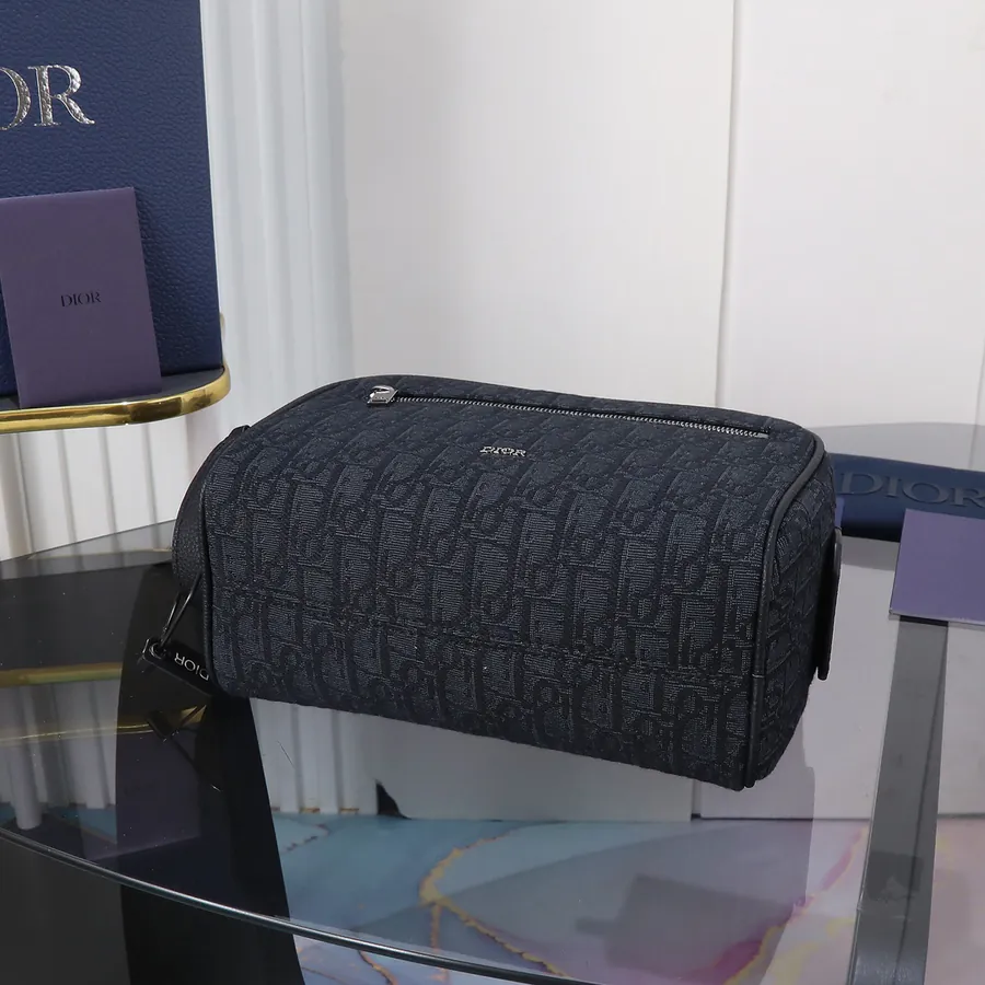 Dior Travel Bag with Oblique Print and Grained Calfskin Trim