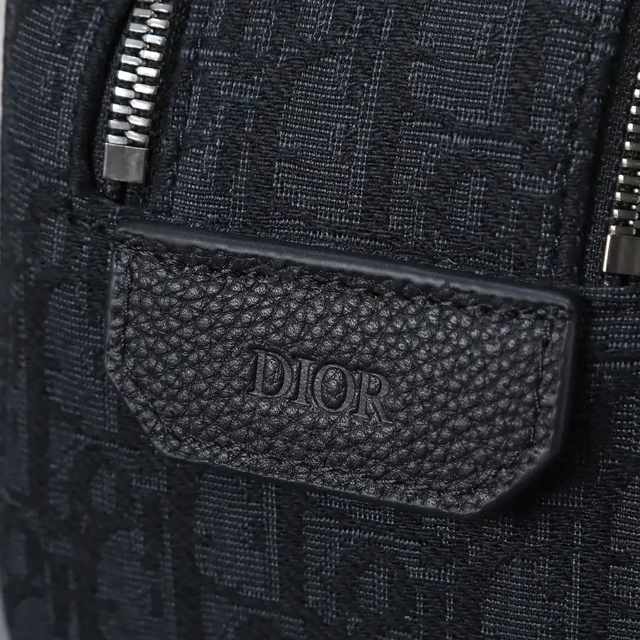 Dior Travel Bag with Oblique Print and Grained Calfskin Trim