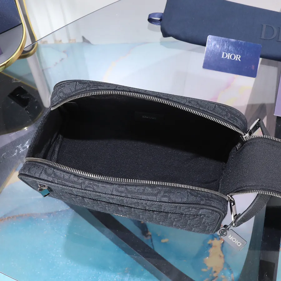 Dior Travel Bag with Oblique Print and Grained Calfskin Trim