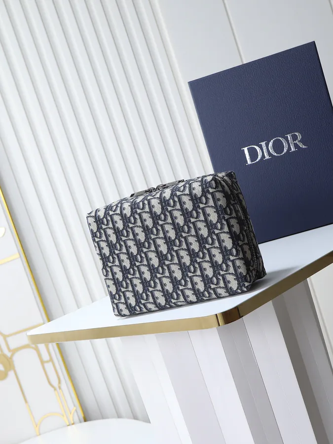 Dior Travel Tote Grained Calfskin and Oblique Print