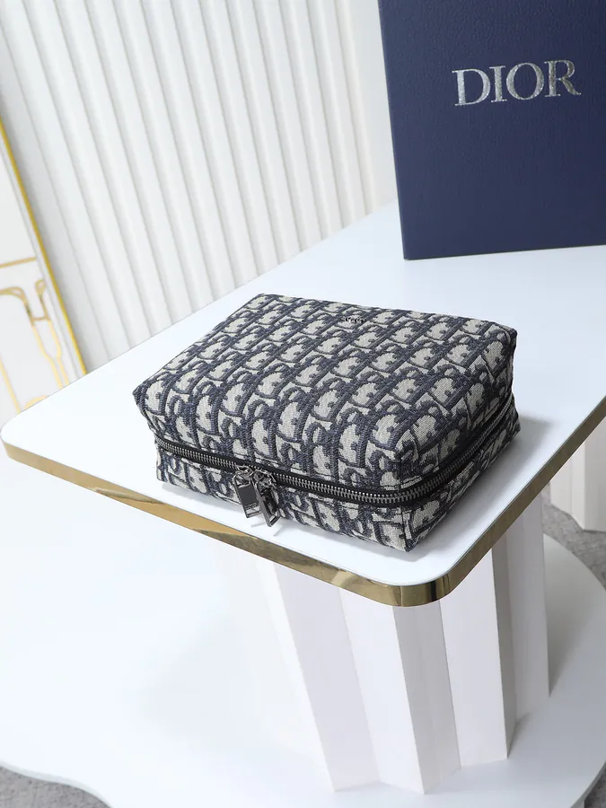 Dior Travel Tote Grained Calfskin and Oblique Print