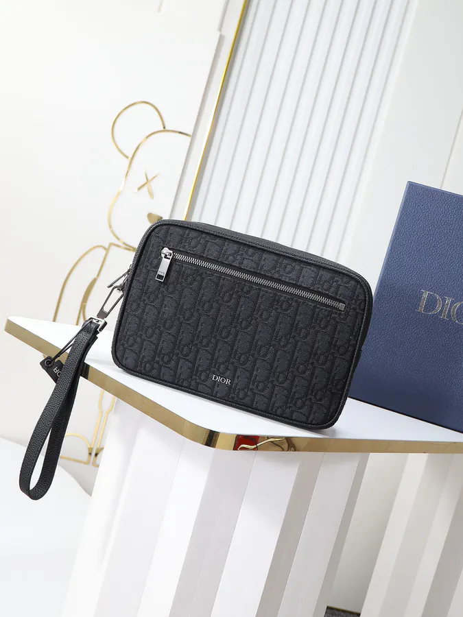 Dior Travel Bag with Oblique Print and Leather Trim